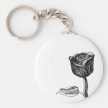 Rose noire porte-clef
