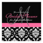 Rose nuptiale d'invitations de damassé de monogram