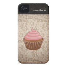 Rose/petit gâteau de Brown Coque iPhone 4 Case-Mate