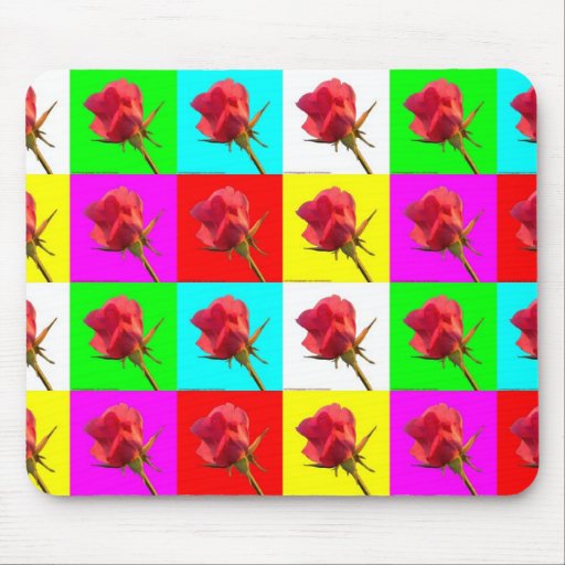rose pop-art tapis de souris