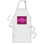 Rose rose de roses indien de léopard de monogramme tablier
