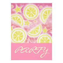 Rose rose d'invitation de "PARTIE" de limonade