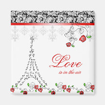 Rose rouge d'aimant d'amour de Paris de Français d