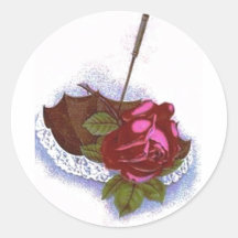 Rose rouge de parapluie autocollants