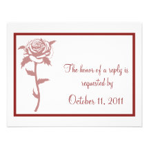 Rose rouge épousant la carte- de réponse de RSVP Cartons D'invitation