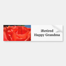 rose rouge iRetired de grand-maman heureuse d'adhé Autocollants Pour Voiture