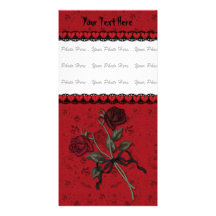Rose rouge mort photocarte customisée