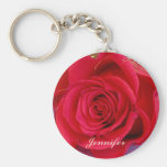 Rose rouge romantique avec le keychain nommé porte-clefs