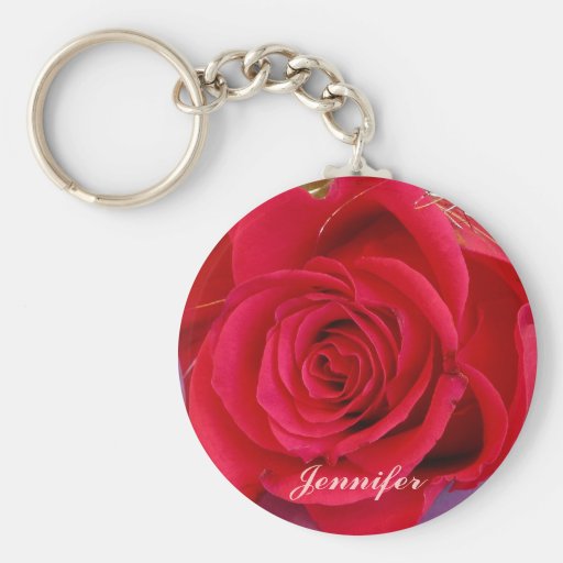 Rose rouge romantique avec le keychain nommé porte-clefs