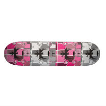 Rose royal et gris skateboards cutomisables