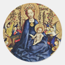 Rosenhagmadonna par Lochner Stefan Adhésifs Ronds