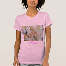 Roses blancs de rougissement t-shirts