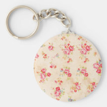 Roses bleus roses Girly chics minables vintages fl Porte-clefs