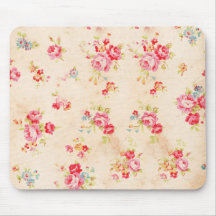 Roses bleus roses Girly chics minables vintages fl Tapis De Souris