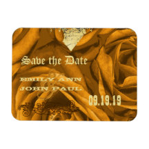 Roses de coeur d'or et économies de Buttterflies l Magnets Souples