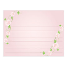 Roses de rose de carte de recette de mariage cartes postales