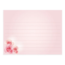 Roses de rose de carte de recette de mariage carte postale