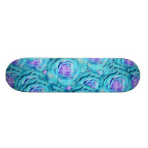 Roses de turquoise skateboards customisés