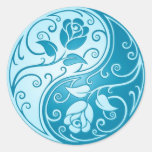 Roses de Yin Yang, bleus Adhésifs