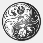 Roses de Yin Yang, noirs Autocollants