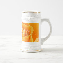 Roses d'orange de Stein de date de mariage de jeun Tasses