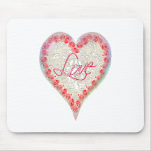 ROSES et DENTELLE de COEURS de CUPIDON par SHARON  Tapis De Souris