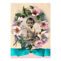 ROSES ET MONOGRAMME SAUVAGES DE MODÈLE PHOTO DE RU INVITATION PERSONNALISÉE