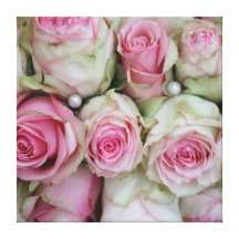 roses et perles roses toile tendue sur châssis
