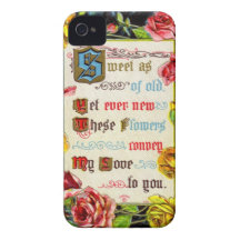 Roses et poème de Valentine Coque Case-Mate iPhone 4
