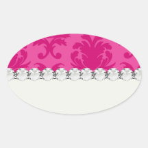 roses indien sur le motif chic rose de damassé autocollants