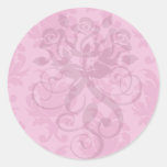 roses indien sur le motif chic rose de damassé autocollant