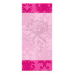 roses indien sur le motif chic rose de damassé double carte personnalisée
