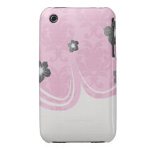 roses indien sur le motif chic rose de damassé coque iPhone 3 Case-Mate
