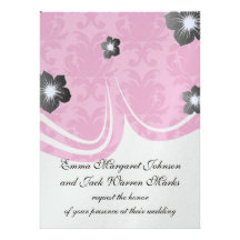 roses indien sur le motif chic rose de damassé faire-parts