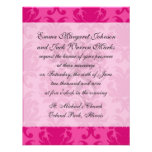 roses indien sur le motif chic rose de damassé cartons d'invitation