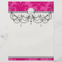roses indien sur le motif chic rose de damassé prospectus personnalisés