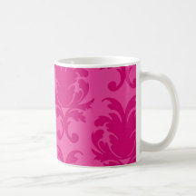 roses indien sur le motif chic rose de damassé mugs à café