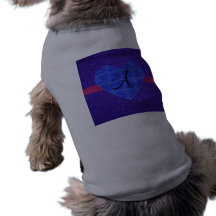 Roses pourpres de bleu de monogramme de scintillem manteaux pour toutous