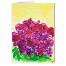 Roses pourpres et rouges carte de vœux