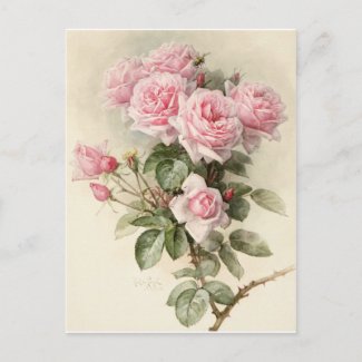 Roses romantiques victoriens vintages carte postale