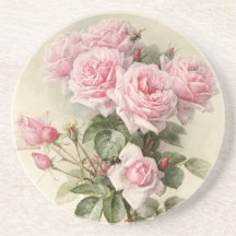Roses romantiques victoriens vintages dessous de verre