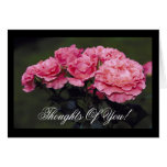 Roses roses de pastels carte de vœux