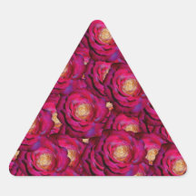 Roses roses marron autocollant en triangle
