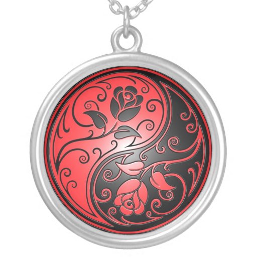 Roses, rouge et noir de Yin Yang Pendentifs