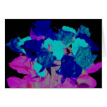 Roses rougeoyants carte de vœux