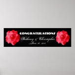 Roses rouges épousant ou bannière V2 de fiançaille Affiche