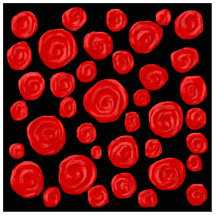 Roses rouges romantiques sur le fond noir photo sculptures