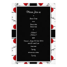 Roses rouges rouges - invitations de mariage perso