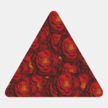 Roses rouges sang stickers en triangle