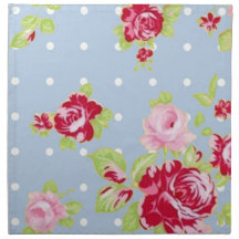 Roses sur la serviette bleue